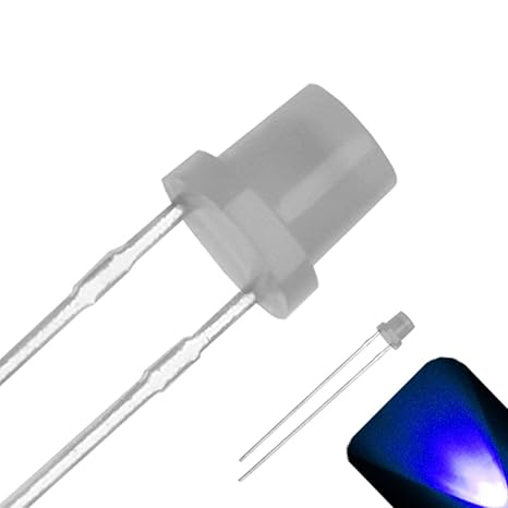 3mm Flat Top Frosted Blue LED - Wide Angle Panel (Pack of 10)