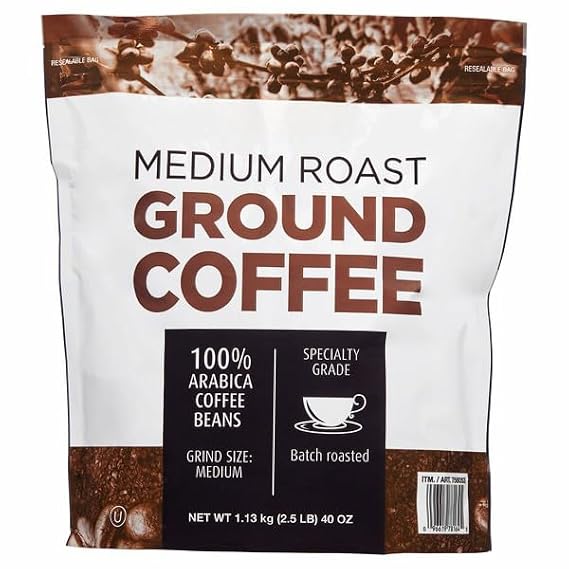 Premium Medium Roast Coffee Beans, Ground Coffee, 40 oz