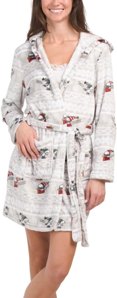 Berkshire Blanket & Home Co Peanuts Snoopy Plush Hooded Women's Robe