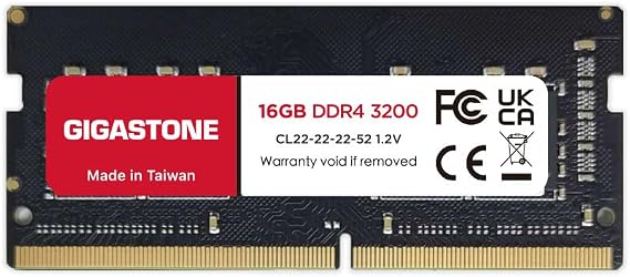 DDR4 RAM Laptop Only GIGASTONE 16GB DDR4 3200MHz (2933MHz or 2666MHz) PC4-25600 (PC4-23400, 21300) CL22 1.2V SODIMM 260 Pin Unbuffered Non ECC High Performance Notebook Memory Upgrade