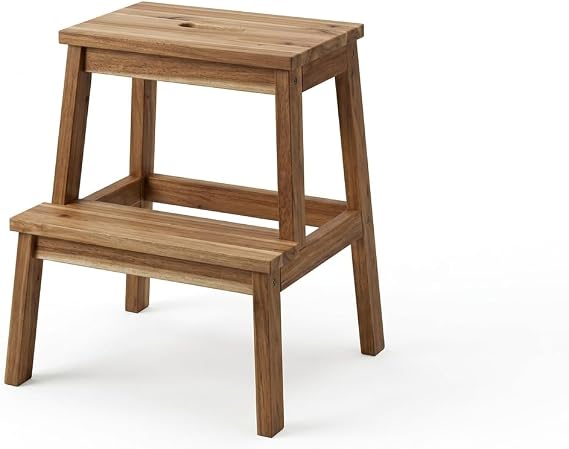 IKEA BEKVÄM Doğal Ahşap Akasya Taburesi; (50 cm) İKEA