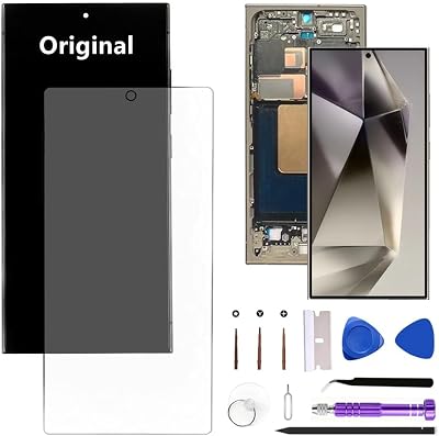 6.8 Original AMOLED Galaxy S24 Ultra Screen Replacement for Samsung Galaxy S24ultra 5G S928U S928U1 Display Touch Screen Digitizer Assembly with Grey FrameProtective FilmTools