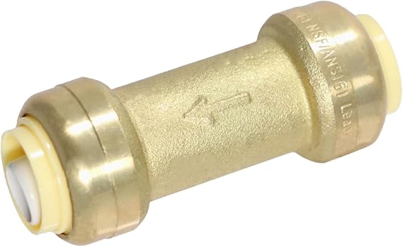 1 Pack XFITTING 1/2 in x 1/2 in Push Fit Check Valve, NSF ANSI 61