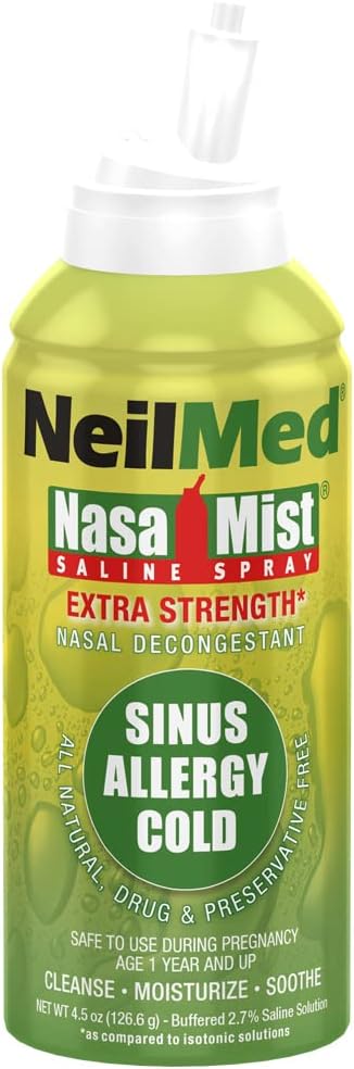 NeilMed NasaMist Hypertonic Extra Strength Saline Spray,Green 4.5 fl oz Pack of 1