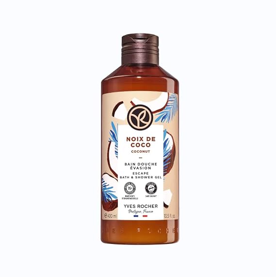 Yves Rocher Coconut Nourishing Shower Gel Bath & Body Routine Women Men Day Care 400 ml./13.5.oz.