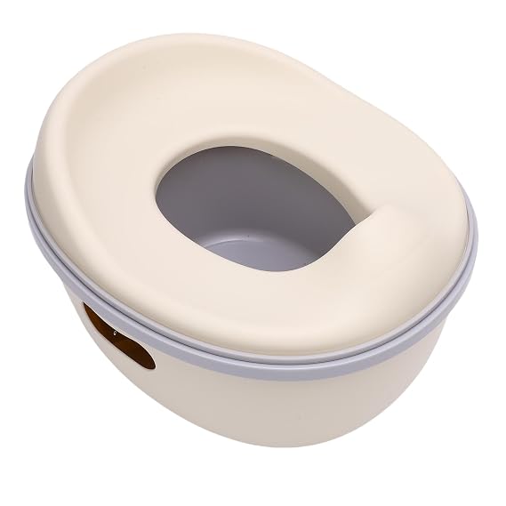 Toddler Potty Training Toilet 3 in 1 Versatile Baby Chair Sturdy Base Grow with Child Hygienic Plastic (Beige)