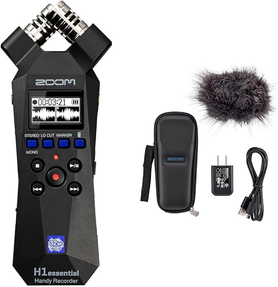 Zoom H1essential Stereo Handy Recorder Bundle with APH-1e Accessory Pack
