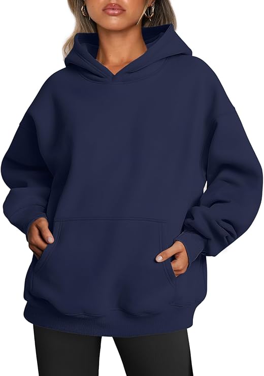 Trendy Queen Womens Hoodies Oversized Sweatshirt Fall Outfits | Cozy Fleece Sweaters, Basic Pullover Shirts, Large Kangaroo Pocket, Seamless Daily Outfit Match