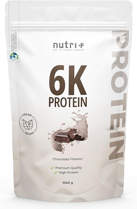 Nutri + Protein Shake Chocolate 1 kg – Low-Sugar Protein Powder with GMO Free Protein Isolate – Chocolate Muscle Building Protein Powder Vegan