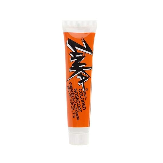 Zinka Colored Zinc Oxide Sunblock High Zinc Formula for Nose and Face, Water & Sweat Resistant, Orange