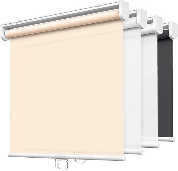 LazBlinds No Drill Cordless Roller Shades, Light Filtering, 42x72, Beige