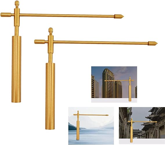 Detector Dowsing Rods Flexible Rotation Copper Divination Tools,Retractable Portable Rods for Water Divining