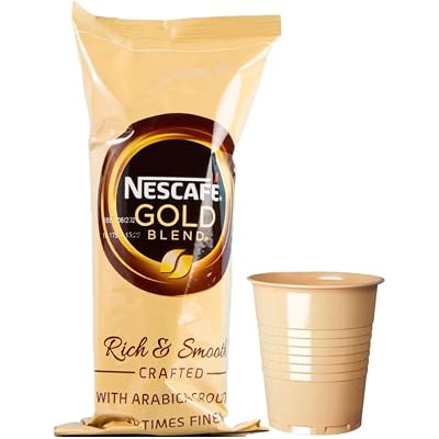 KV&C - Gold Blend | Instant White Coffee | In Cup Vending Machines | Camping | Travel | 73mm | INCUP KLIX Drinks WHITENER  SUGAR - 25 CUPS 1 SLEEVE