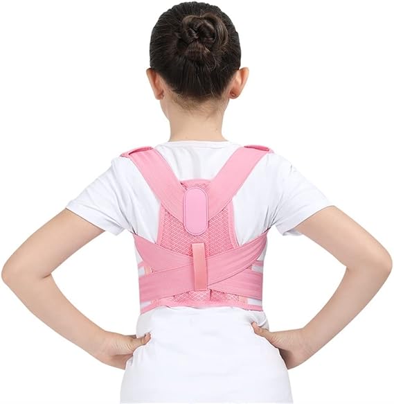Back Posture Corrector For Children Orthopedic Corset Shoulder Lumbar Spine Decompression Waist Support Correction Kids Teens Upper Back Straightener Belt (Pink S)