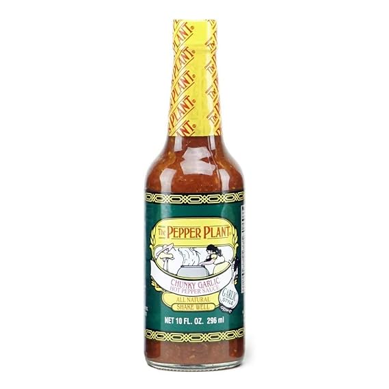 Pepper Plant Chunky Garlic Hot Pepper Sauce, 10 Oz