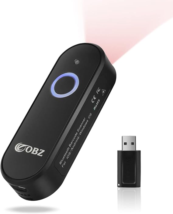 OBZ Mini Bluetooth Handheld Barcode Scanner,Portable Wireless Code Reader
