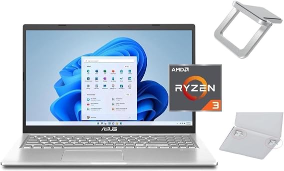 ASUS Vivobook 15.6 FHD Laptop | AMD Ryzen 3 3250U (Beat i5-1035G1) | AMD Radeon Graphics | WiFi | Webcam | 24GB RAM | 1024GB SSD | Windows 11 S | Bundle with Laptop Stand