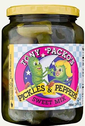 Tony Packo's Sweet Mix Pickles and Peppers, 24 Ounce Jar