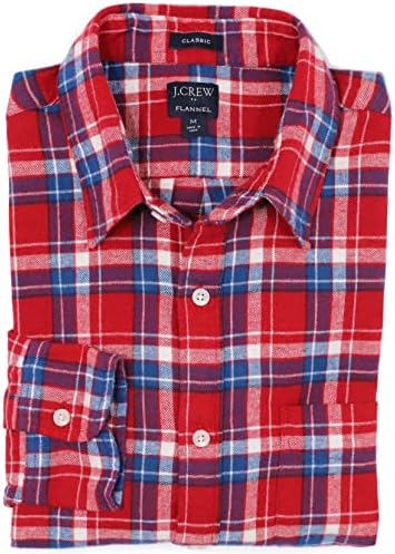 J.Crew Mercantile Mens Classic-Fit Long-Sleeve Flannel Plaid Shirt