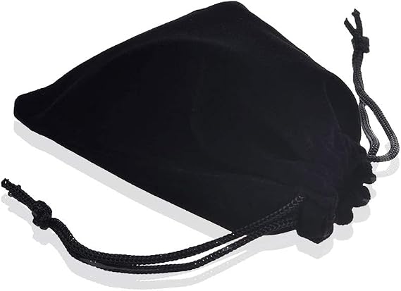 BLUECELL Pack of 20pcs 3" X 4" Velvet Drawstring Cloth Jewelry / Gift / Headphones Bag / Pouches (Black)