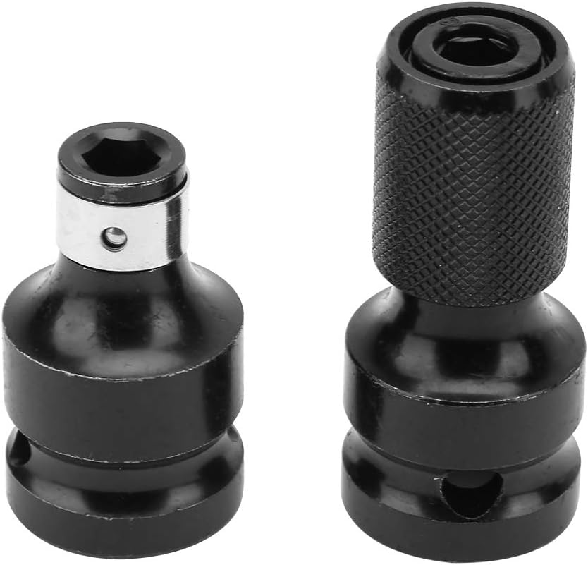2 pulsed drill bit adapters, bit holder, bite adapter, 1/2 inch (1/4 inch) end adapter, hammer drill accessory, screwdriver end holder for nut wrench