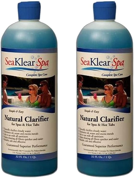 SeaKlear Sea Klear SKSBQ-02 Chitosan clarifier for Spas and Hot Tubs (2 Pack), 1 quart