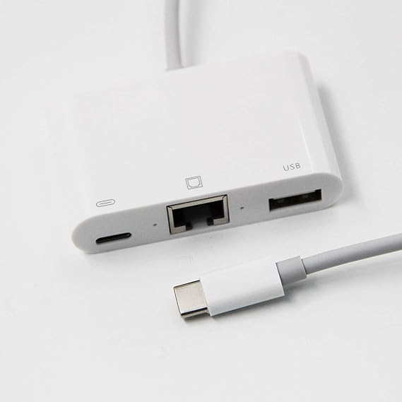 Type-C 3in1 Type-c - RJ45 Ethernet Adaptörü USB, PD Type-c Ağ Kartı - USB Kamera Adaptörü