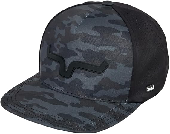 Kimes Ranch Estrada Performance Hat with Sublimated Camo Front Panel and Flat Bill