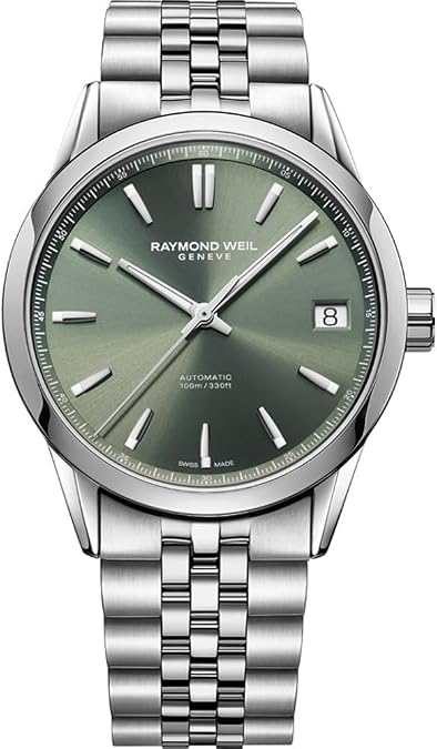Green Dial Stainless Steel Automatic Watch - Freelancer by RAYMOND WEIL