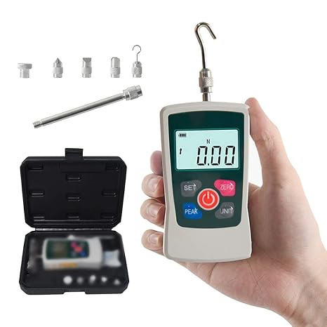 Force Gauge Digital Push Pull Test Meter with Inner Sensor 4 Units Conversion Max Load Value 50N/5kg/11Lb