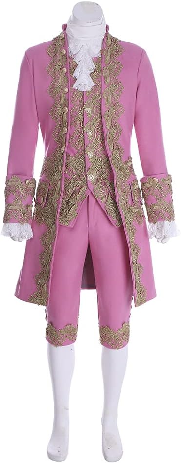 MelangCos Men's Victorian Costume Rococo Costume Suit Prince Cosplay Regency Costume for Halloween