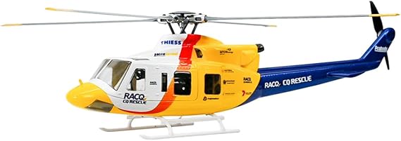 RC Helicopter with GPS, FLYWING BELL-412 470-Class 2.4G 6CH Quick Detachable Propellers RC Military Helicopter with ACE Flight Controller, 3D Stunt RC Aircraft Model with Controller