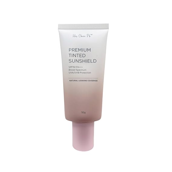 Her Choice PH Premium Tinted Sunshield SPF 50 PA+++ | Broad Spectrum UVA/UVB Protection (50g)