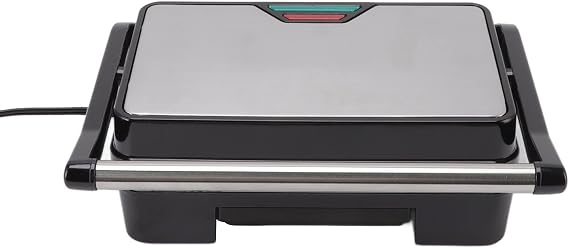 Electric Sandwich Maker, 850W 180 Degree Flattening Panini Maker Nonstick Double Sided Heating ABS Stainless Steel for Home