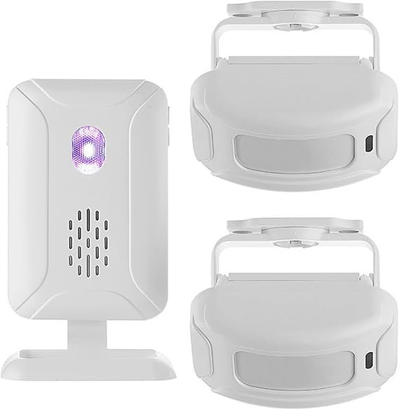 Motion Sensor Alarm Wireless Detector Home Security Alert System Doorbell for Front Door Indoor Room Entry Driveway Mailbox with 2 Sensor and 1 Receiver