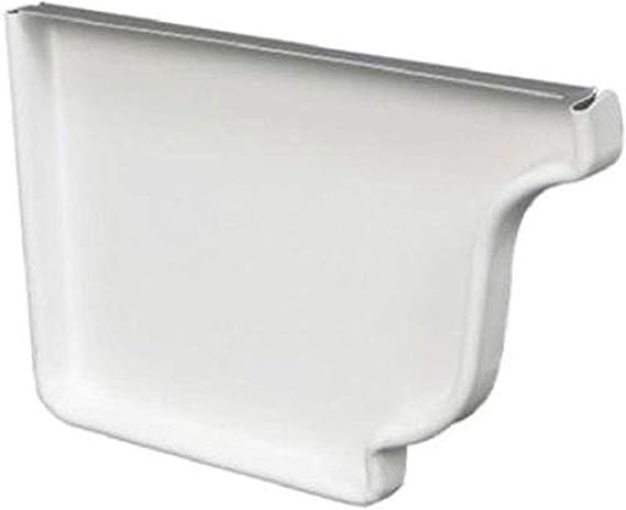 AMERIMAX Home Products 19005 4-Inch Galvanized Left End Cap, White