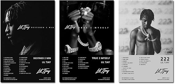 Lil Tjay Album Cover Limited Edition Posters (Set of 3) Unframed 8in x 12in(20x30cm) Bedroom Decor Office Room Decor Gift