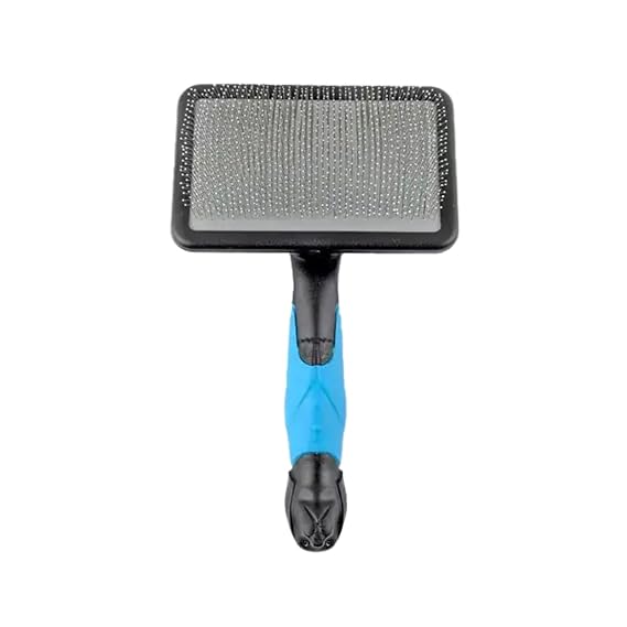 Mr. Slick Large Slicker Brush with Protected Pins to prevent cratches. Great brush for older pets, sencitive skin.