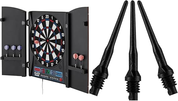 Fat Cat Electronx Electronic Dartboard with Cabinet, 13.5 in Target, 34 Games, 8 Players, 6 Darts Included