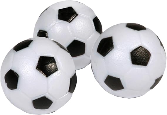 3-Pack Foosballs in Black and White