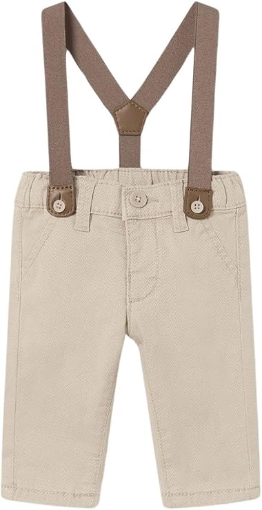 Mayoral Long Trousers with Suspenders for Baby-Boys Walnut