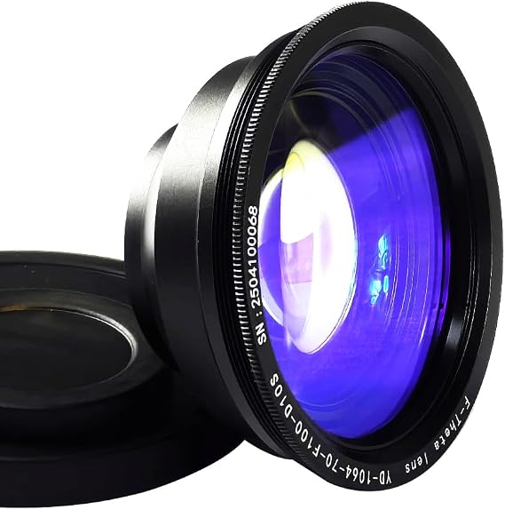 DGHUNST F-Theta Scan Lens Field 70x70mm FL 100mm for Fiber Laser Engravers Optical Scanning Lens for 1064nm Galvo System, M85 Thread (70x70mm FL 100mm)