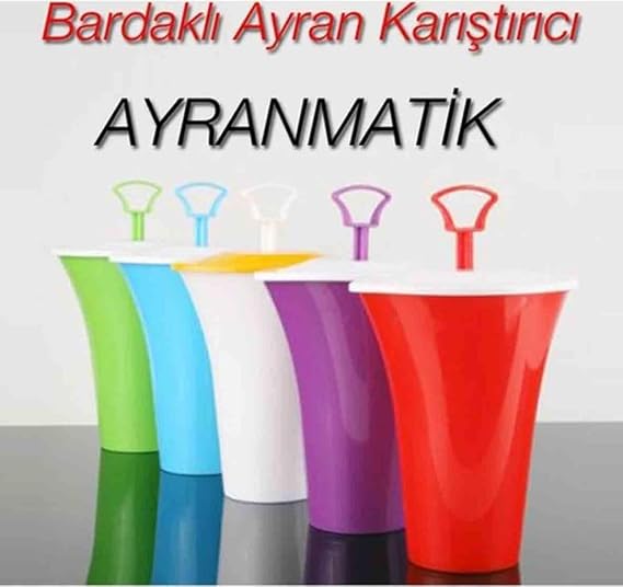 Süper Ayranmatik Yayık Ayranı Üreten Bardaklı Ayran Karıştırıcı 500 ml Çok Amaçlı Çırpmalı Mikser