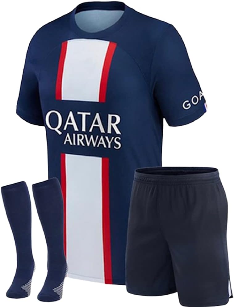 Paris Neymar Blue Soccer Kids Jersey  Shorts  Socks Set Kit Size Medium 8-9 Years Old for Youth