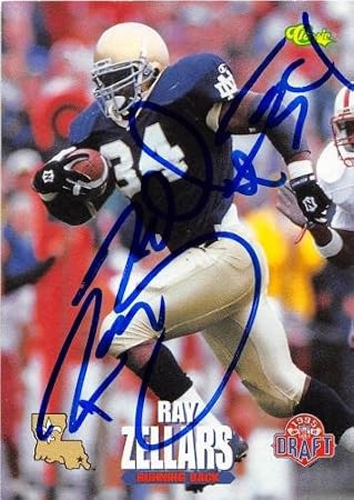 Autograph 125504 Notre Dame 1995 Classic Rookie No. 57 Ray Zellars Autographed Football Card