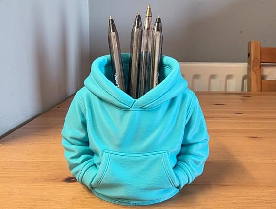 Kapüşonlu Sweatshirt Tasarımlı Yaratıcı Masaüstü Kalemlik ve Düzenleyici - Ofis ve Okul İçin Eğlenceli Hediyelik Aksesuar Hoodie Pen Pot