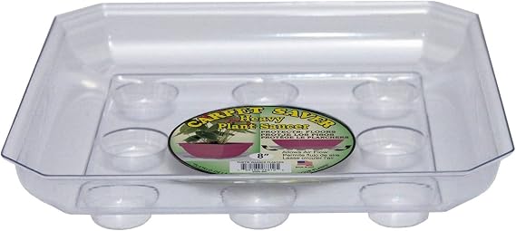 CWP SQDS-1600 Heavy Gauge Footed Square Carpet Saver Saucer, 16-Inch by 16-Inch, Clear