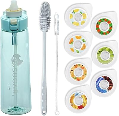 NURCIX Sports Air Water Bottle, 650ml Starter up Set Drinking Bottles with 7 Flavour pods Scented for Flavouring 0 Sugar, 0 Calorie