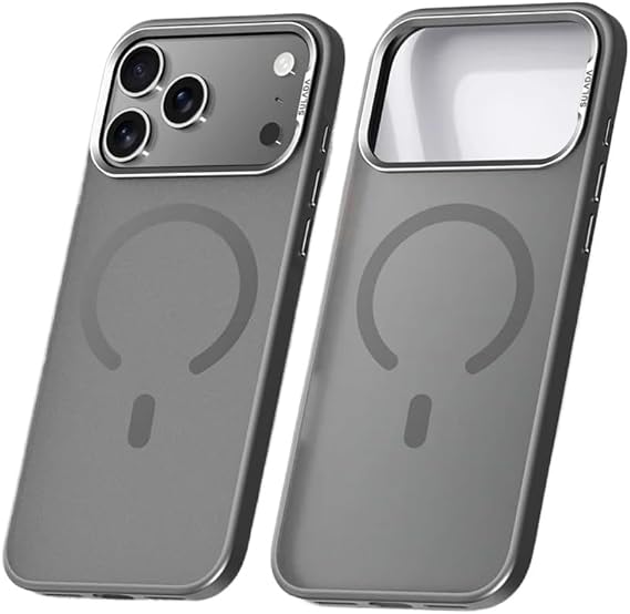 for iPhone 17 Pro Max Case, Compatible with MagSafe, Shockproof Military-Grade Protection, Magnetic Phone Case for iPhone 17 Pro Max, Classic Hybrid Case, Matted Translucent (Gray,iPhone 17 Pro)