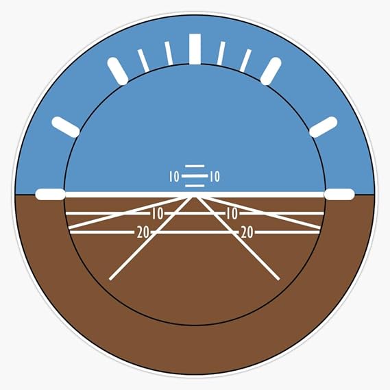 LAD Studio Attitude Artificial Horizon Indicator Window Bumper Sticker Decal 5""